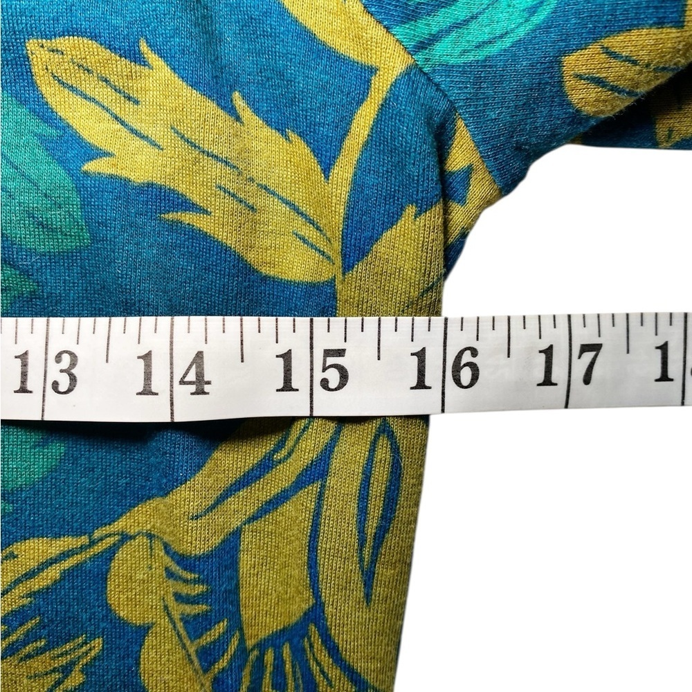 Sonoma Green and Yellow Floral Botanical Cotton Long Sleeve Top - Picture 10 of 13